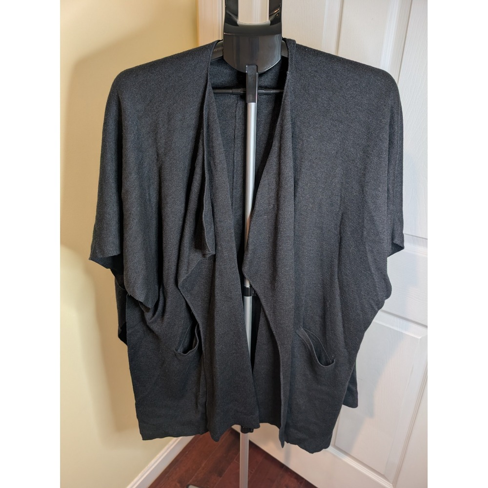 Lululemon Wrap Cardigan Women OS Gray Draped Open Front Cashmere Blend Pockets